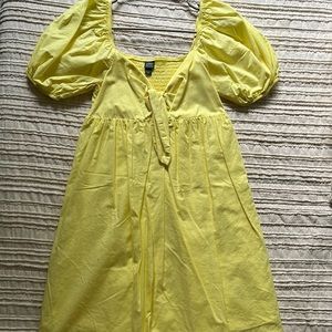 Wild Fable yellow puff-sleeve mini dress